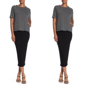 Go Couture Basic Knit Maxi Skirt in Black Size Medium